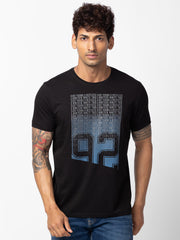 Spykar Mens T-Shirt H/S Mktcp1Bc048 Black