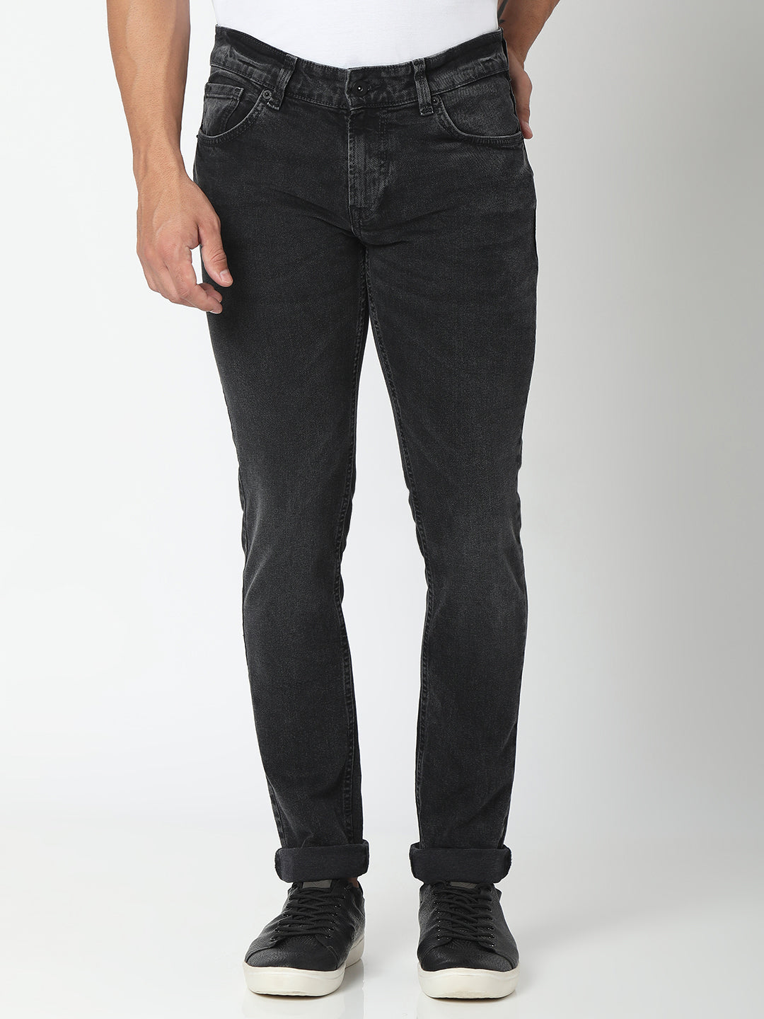 Spykar Mens Jeans Skn-Nos-010 Charcoalblack