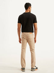 Men'S 511 Beige Slim Fit Mid Rise Jeans