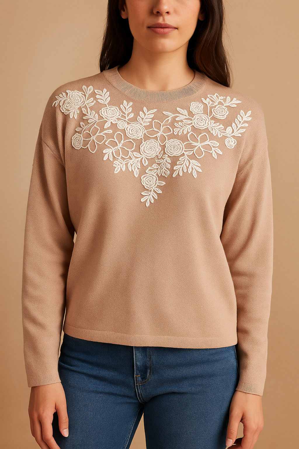 Lyte Club Ladies Western Woolen Top O9137-5510 Peach