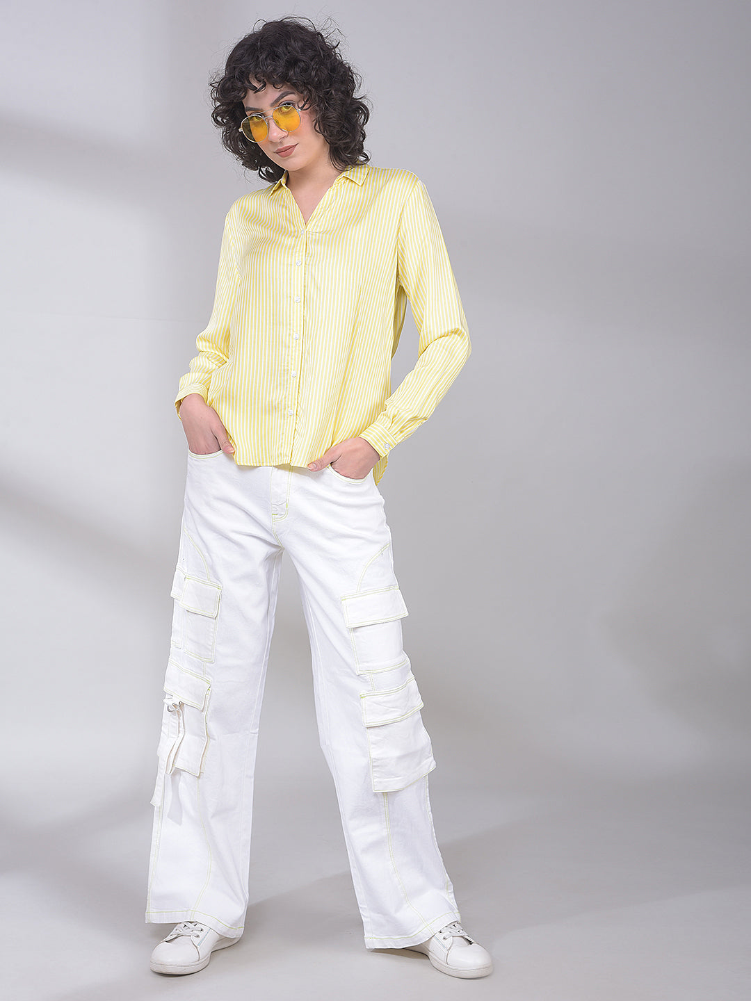 Yellow Vertical Striped Shirt