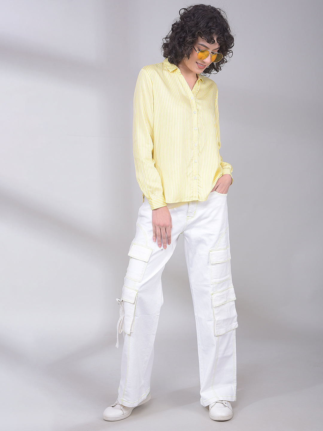 Yellow Vertical Striped Shirt