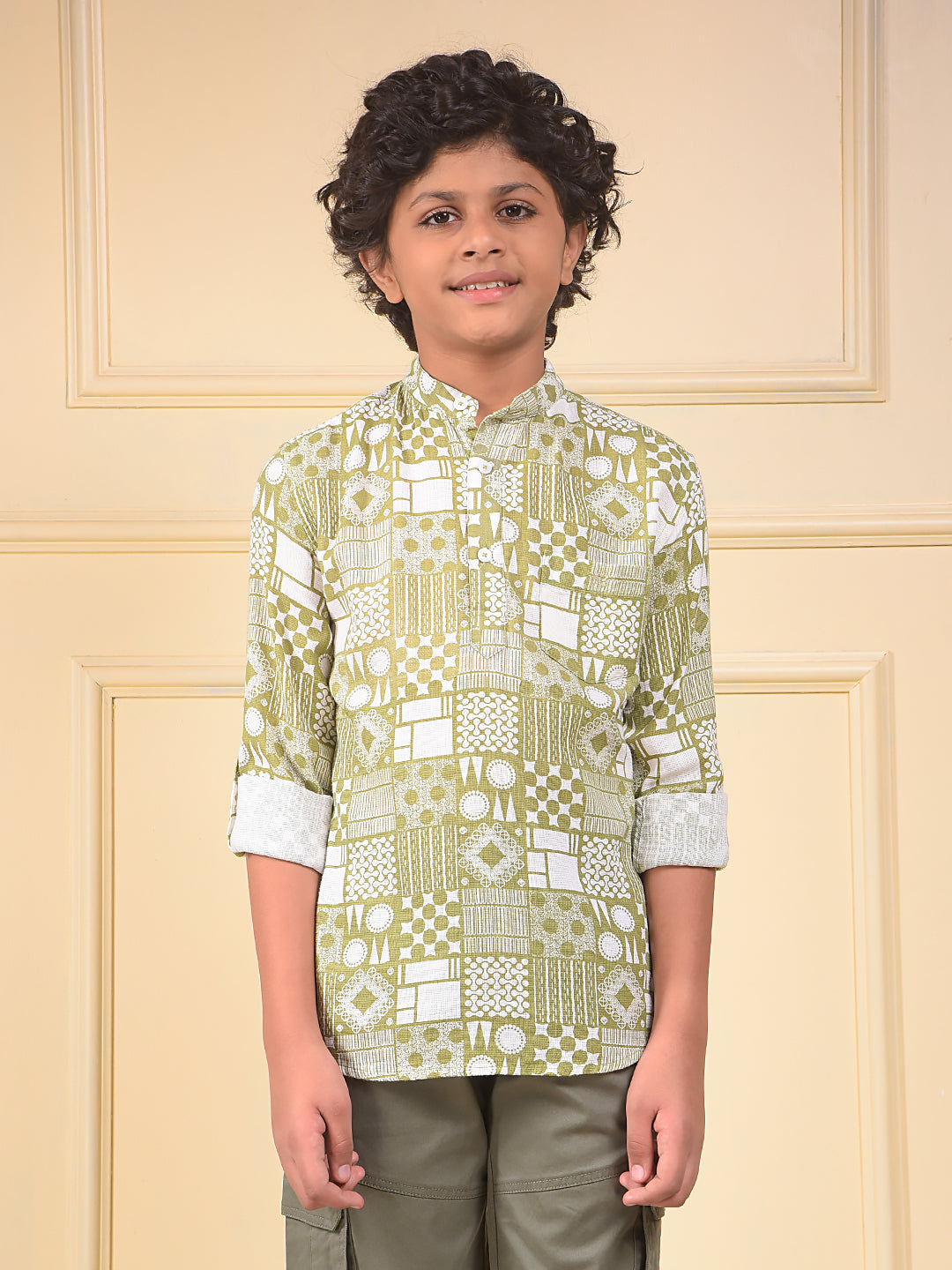 CRIMSOUNE CLUB BOYS SHIRT F/S BMA12123 FERN GREEN
