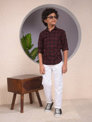 CRIMSOUNE CLUB BOYS SHIRT F/S BMA11997 MAROON