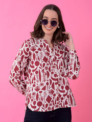 CRIMSOUNE CLUB LADIES WESTERN SHIRT F/S FE4793 MAROON