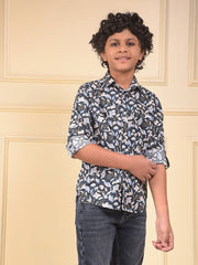 CRIMSOUNE CLUB BOYS SHIRT F/S BMA12110 NAVY