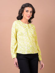 CRIMSOUNE CLUB LADIES WESTERN TOP F/S DE36036 LIME GREEN
