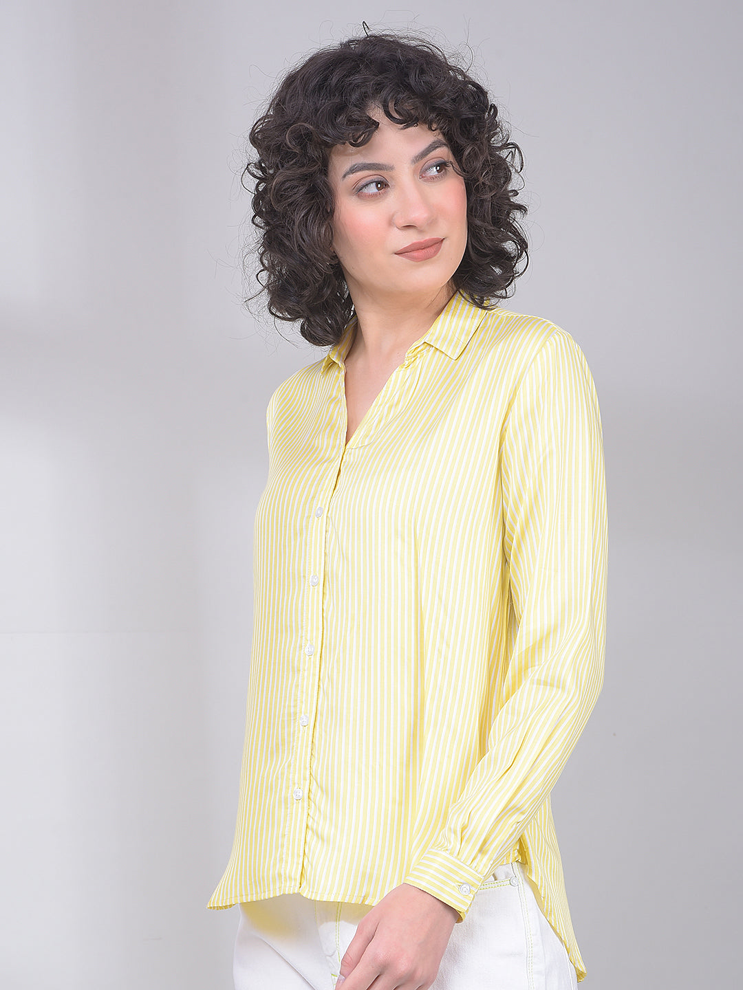 Yellow Vertical Striped Shirt