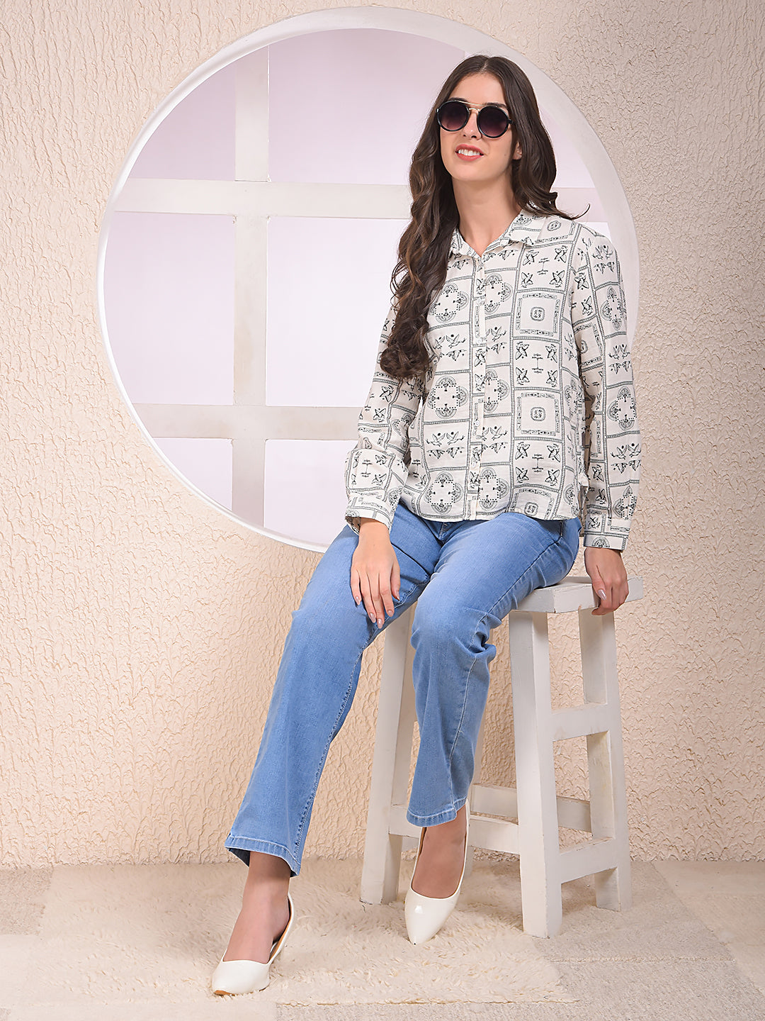 CRIMSOUNE CLUB LADIES WESTERN SHIRT F/S FE4730 BLACK