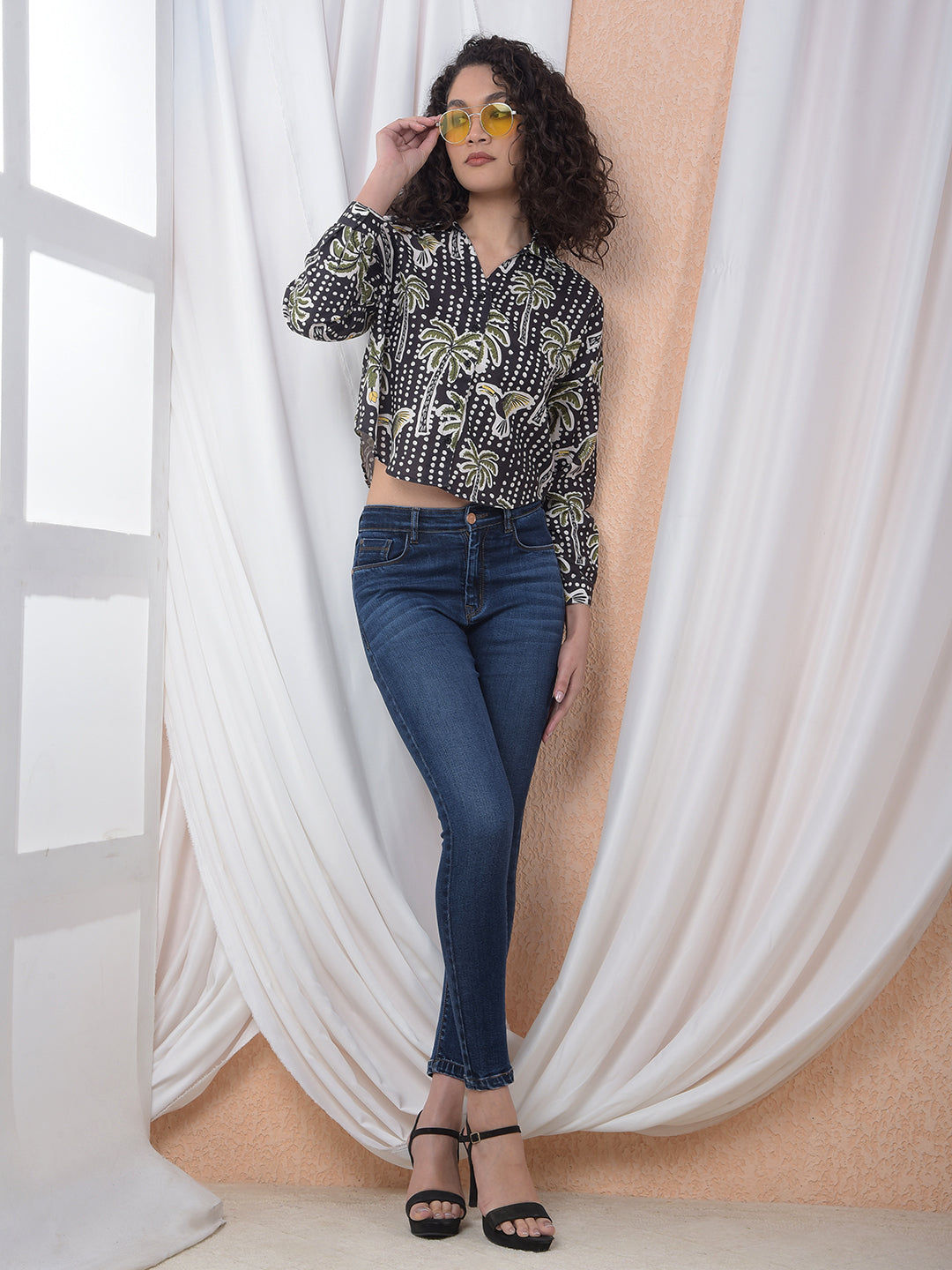 Tropical Vibes Printed Green Shirt