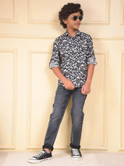 CRIMSOUNE CLUB BOYS SHIRT F/S BMA12110 NAVY
