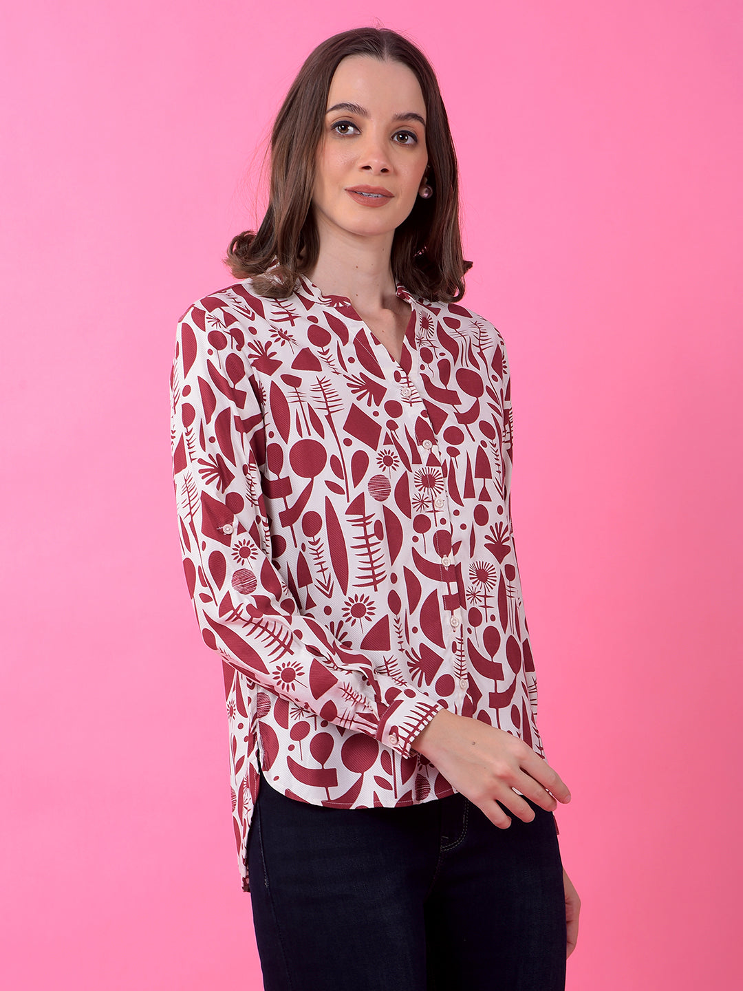 CRIMSOUNE CLUB LADIES WESTERN SHIRT F/S FE4793 MAROON