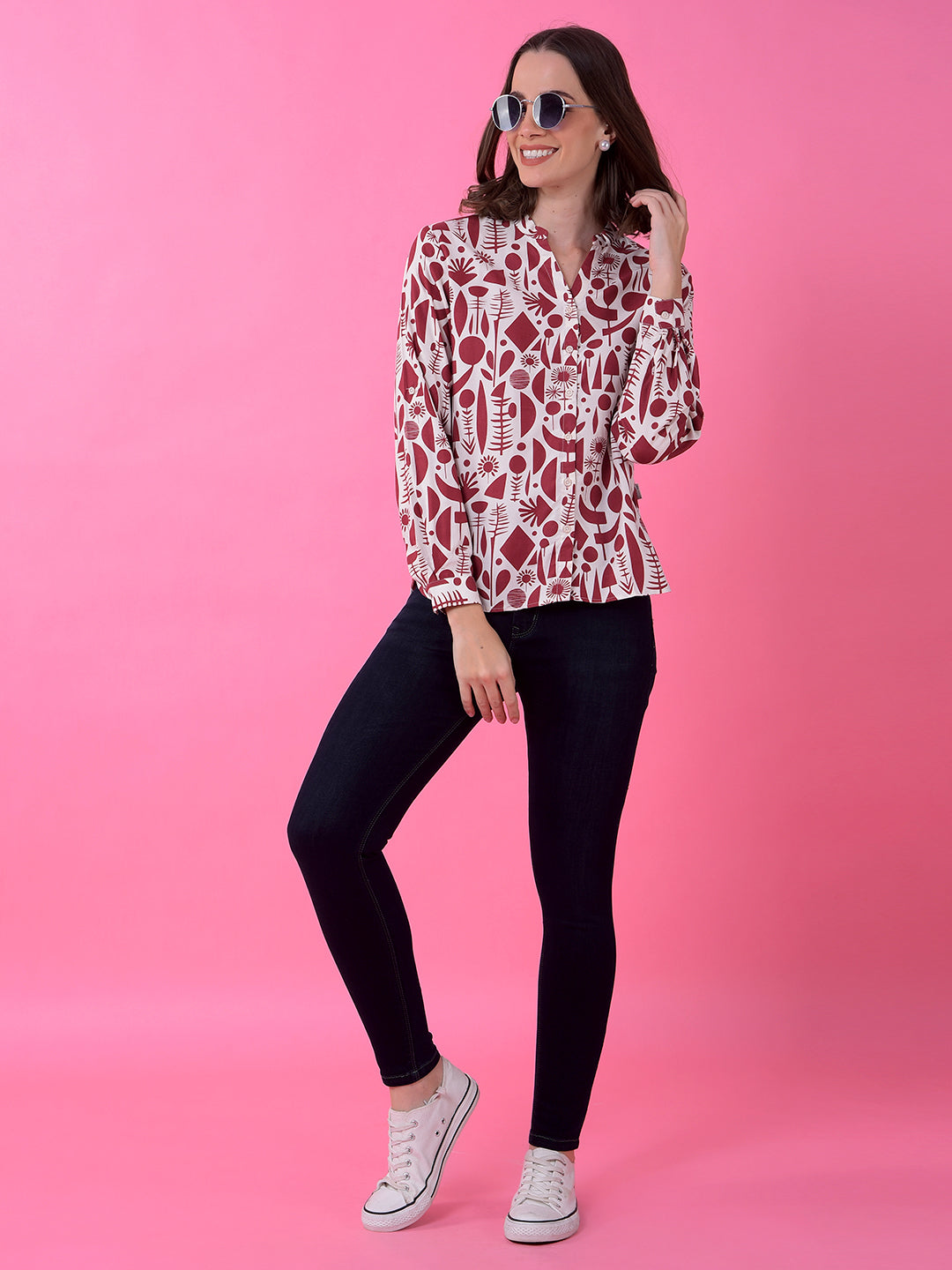 CRIMSOUNE CLUB LADIES WESTERN SHIRT F/S FE4793 MAROON