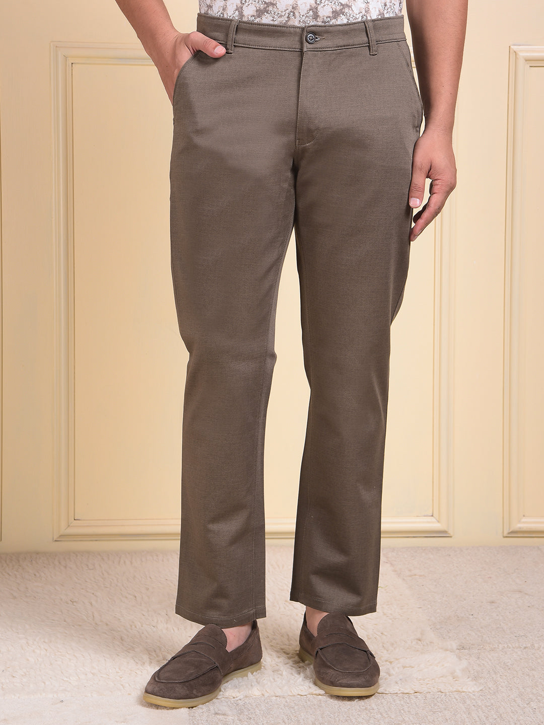 CRIMSOUNE CLUB MENS CASUAL TROUSER TA1862 FAWN