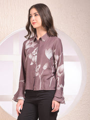 CRIMSOUNE CLUB LADIES WESTERN SHIRT F/S FE4723 LIGHT BROWN
