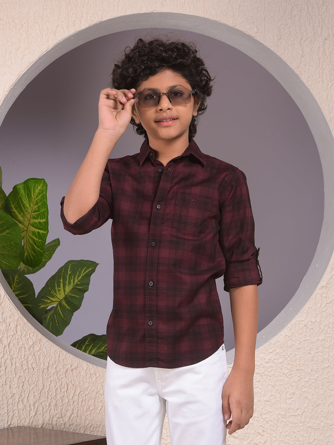 CRIMSOUNE CLUB BOYS SHIRT F/S BMA11997 MAROON