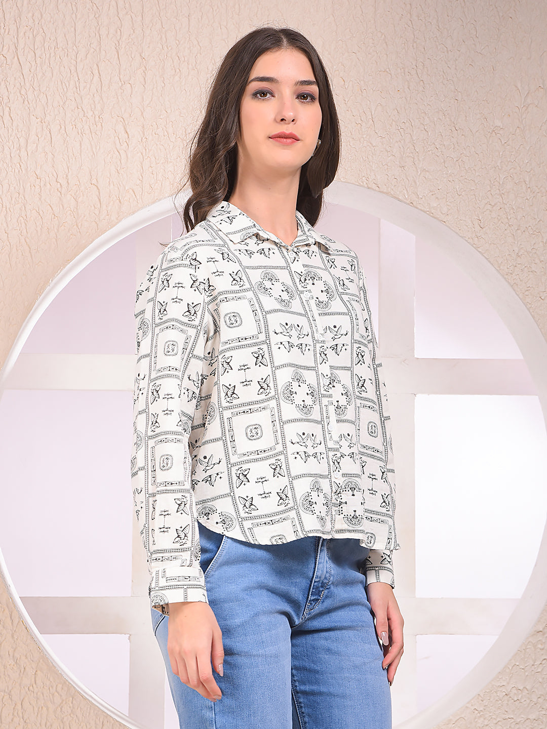 CRIMSOUNE CLUB LADIES WESTERN SHIRT F/S FE4730 BLACK