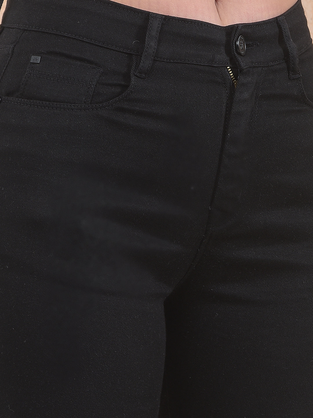 Black Crimsoune Club ladies western jeans, slim-fit denim with classic stitching and a stylish design, perfect for casual wear.