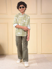 CRIMSOUNE CLUB BOYS SHIRT F/S BMA12123 FERN GREEN