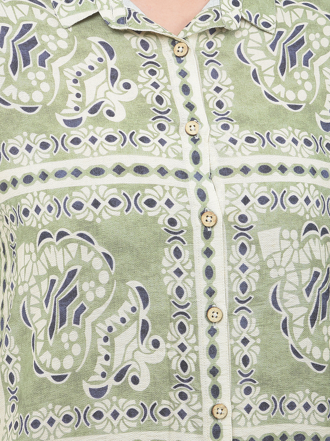 Eucalyptus Green Statement Print Shirt