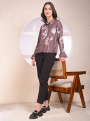CRIMSOUNE CLUB LADIES WESTERN SHIRT F/S FE4723 LIGHT BROWN