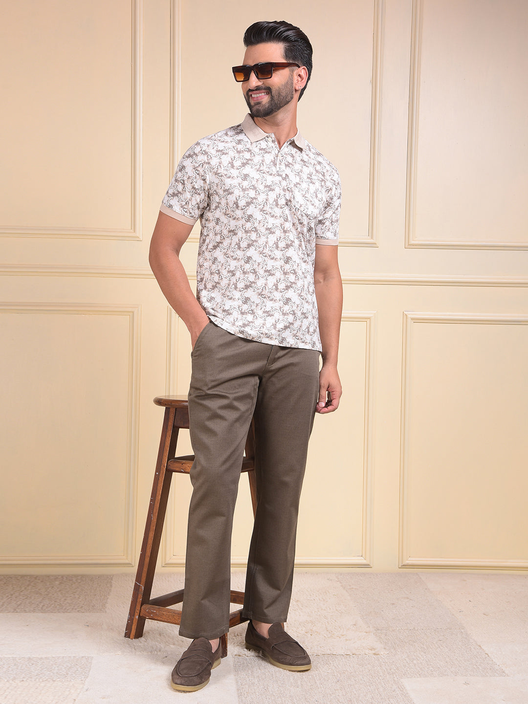 CRIMSOUNE CLUB MENS CASUAL TROUSER TA1862 FAWN