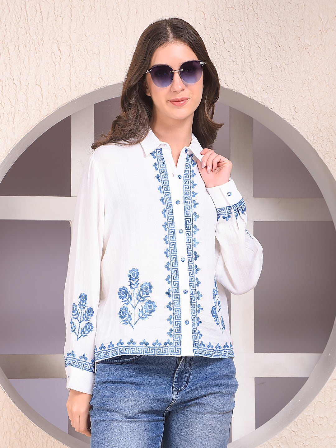 CRIMSOUNE CLUB LADIES WESTERN SHIRT F/S DF7599 MINT GREEN