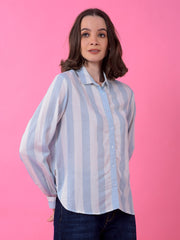 CRIMSOUNE CLUB LADIES WESTERN SHIRT F/S FE4774 PASTEL BLUE