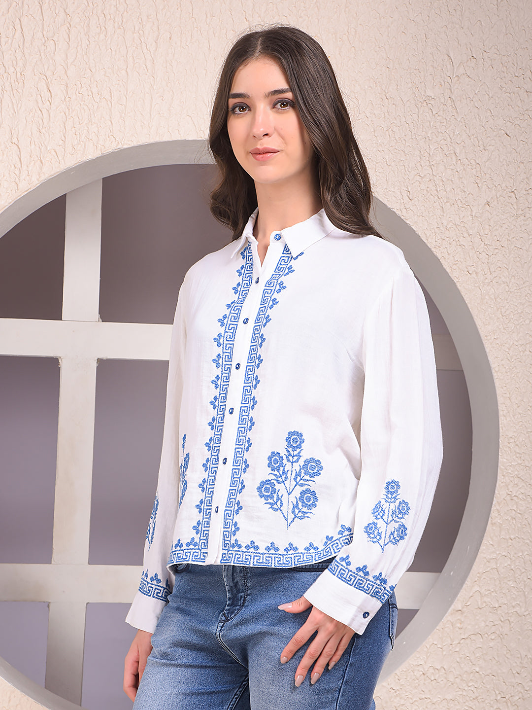 CRIMSOUNE CLUB LADIES WESTERN SHIRT F/S DF7599 MINT GREEN