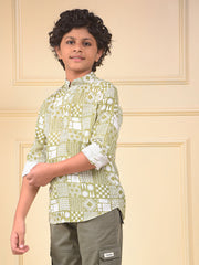 CRIMSOUNE CLUB BOYS SHIRT F/S BMA12123 FERN GREEN