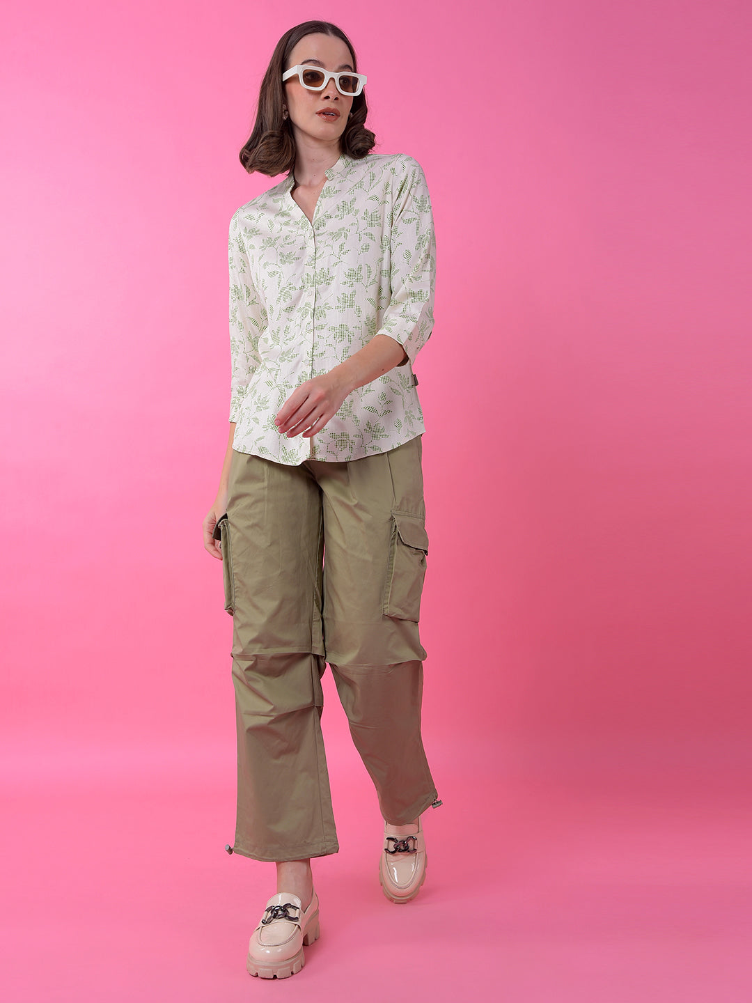 CRIMSOUNE CLUB LADIES WESTERN SHIRT F/S FE4755 GREEN
