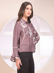 CRIMSOUNE CLUB LADIES WESTERN SHIRT F/S FE4723 LIGHT BROWN