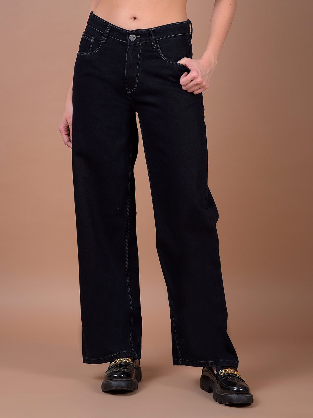 CRIMSOUNE CLUB LADIES WESTERN JEANS FD3082 BLACK