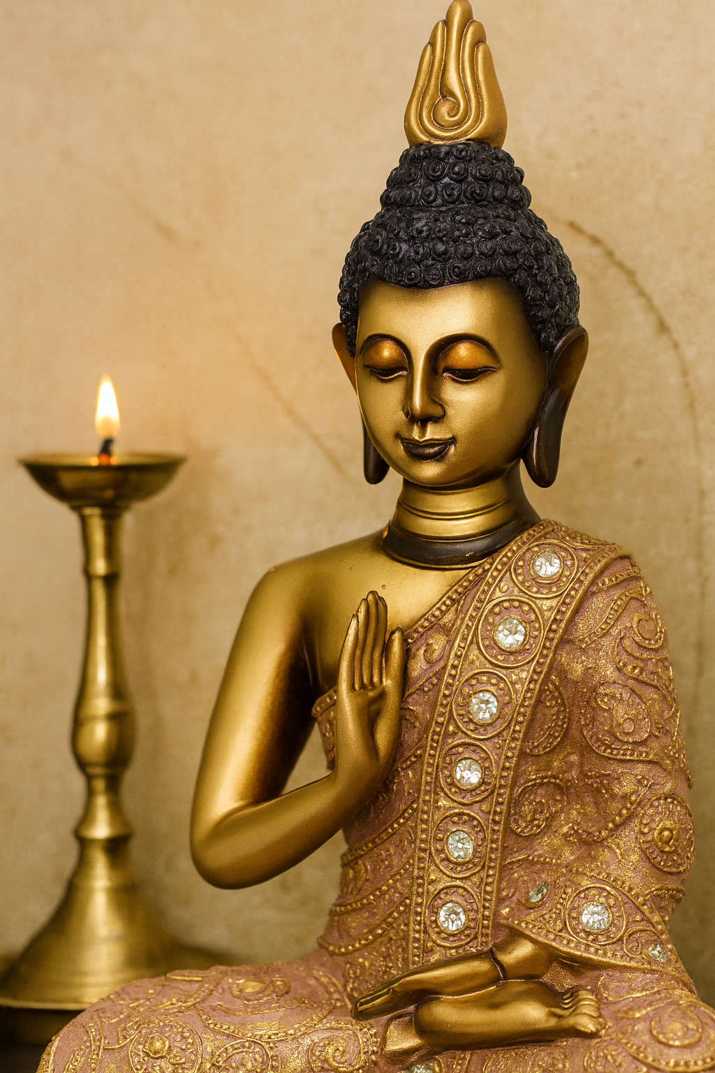 Luxury Golden Meditating Buddha Statue