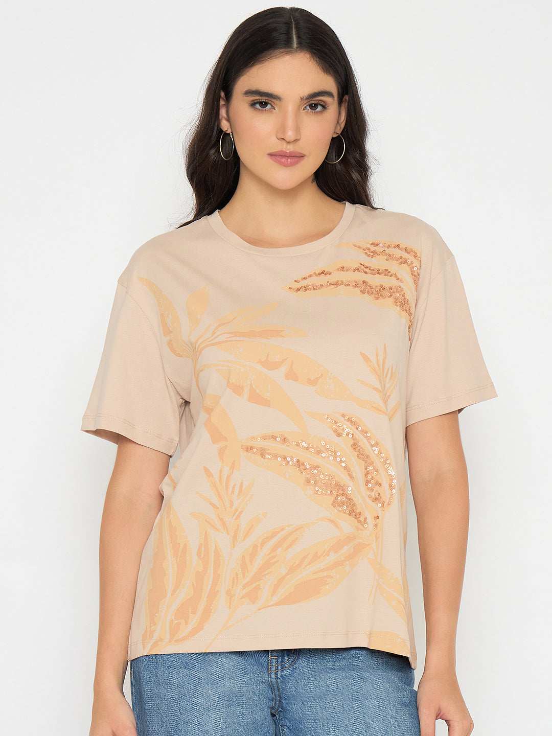 Madame Ladies Western Top H/S M5S11217 001 Beige