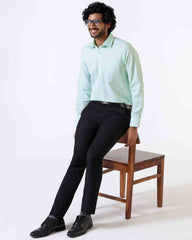 Blackberry Mens Formal Shirt F/S Bp-Bs-Do-Random Aqua