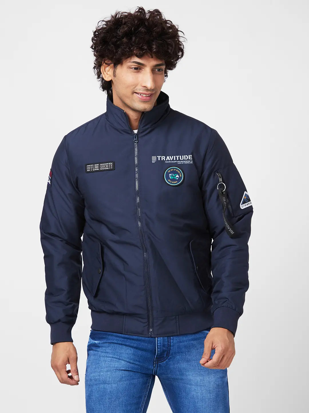 Spykar Mens Jacket F/S Mjkjhw2Bc019 Navy Blue