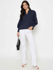 Madame Ladies Western Top H/S M5S18722 026 Navy
