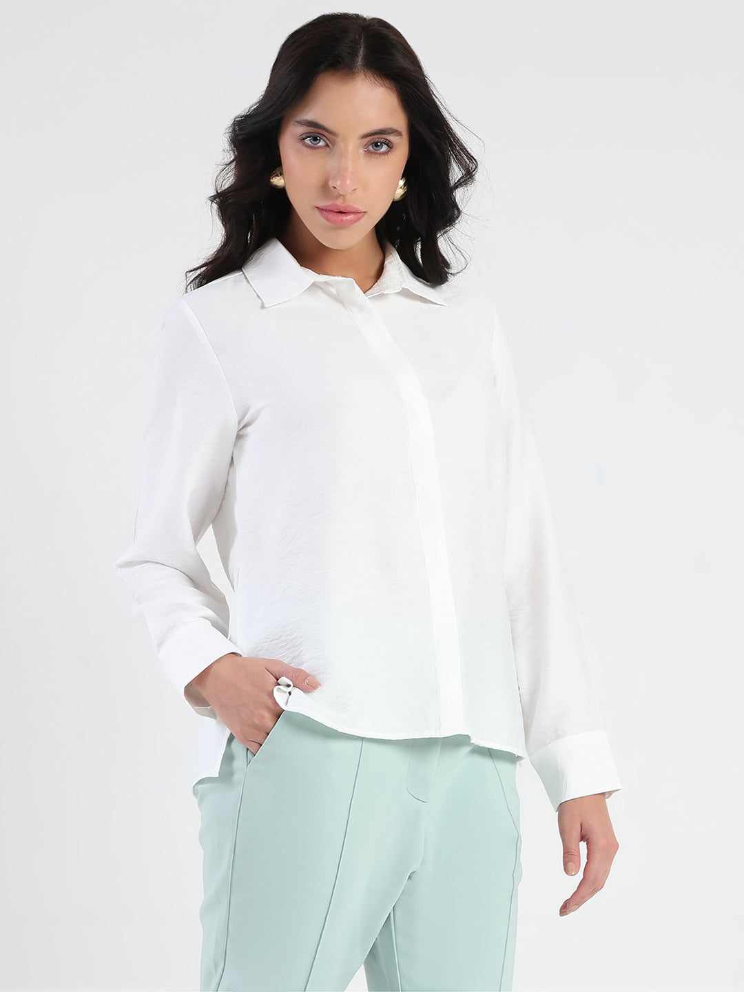 Madame Ladies Western Top H/S M5S18263 040 White