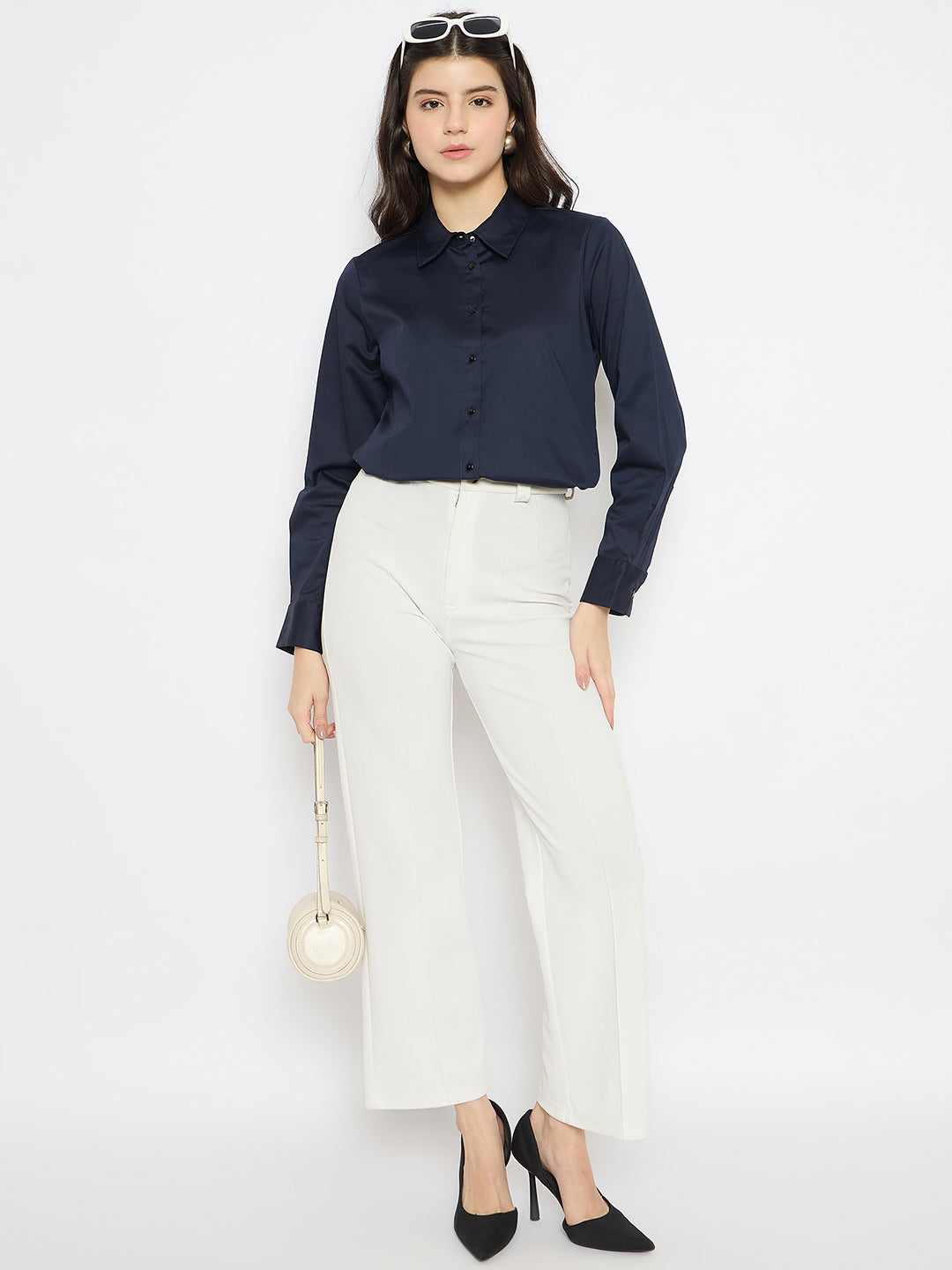 Madame Ladies Western Top H/S M5S18253 026 Navy