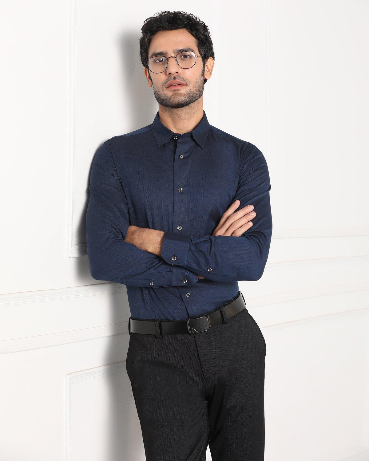 Blackberry Mens Formal Shirt F/S Nl-Silvio Midnight B - Goyalsons ShopMax