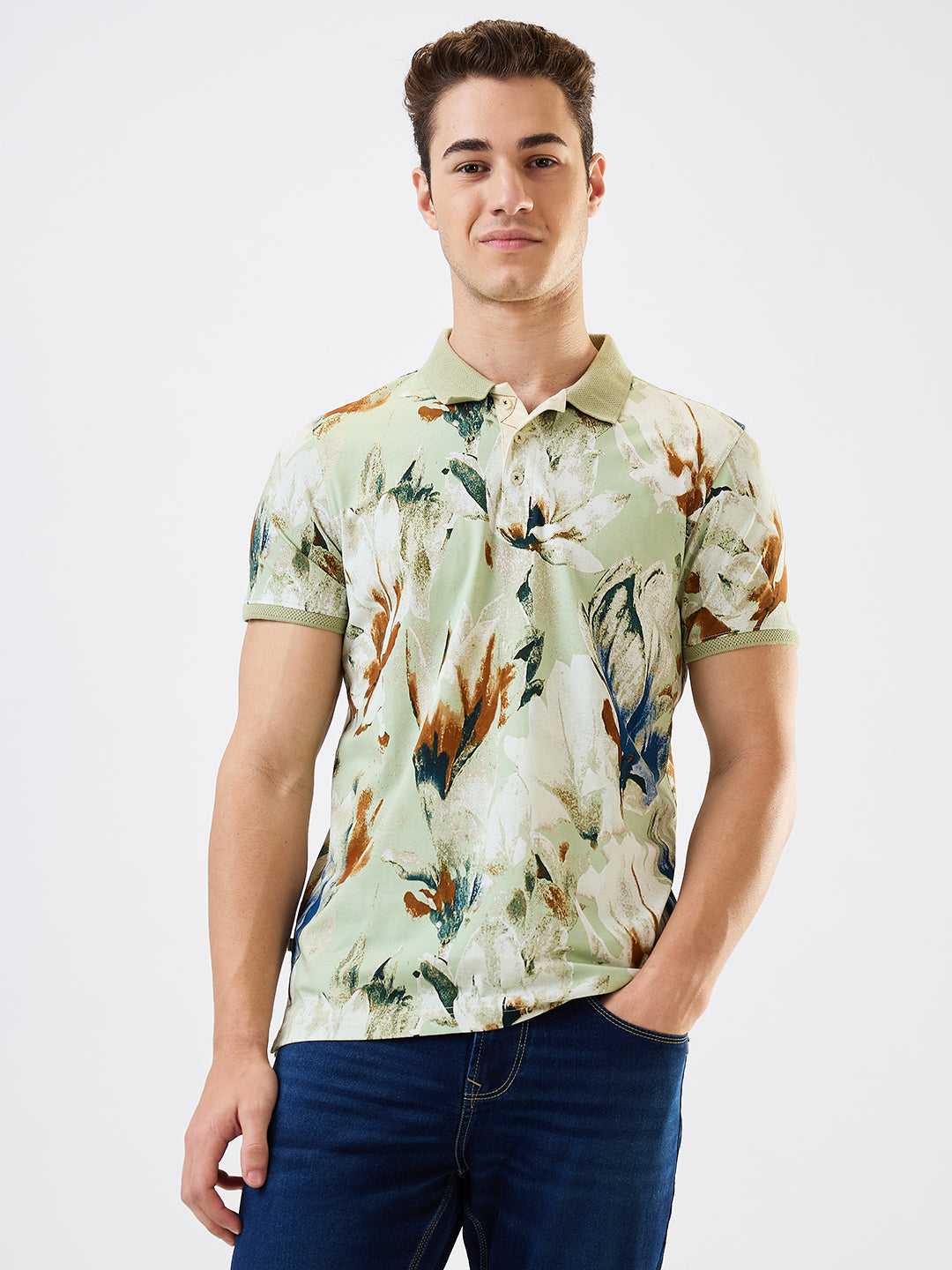 Spykar Mens T-Shirt H/S Mktfp1Be032 Lint Green