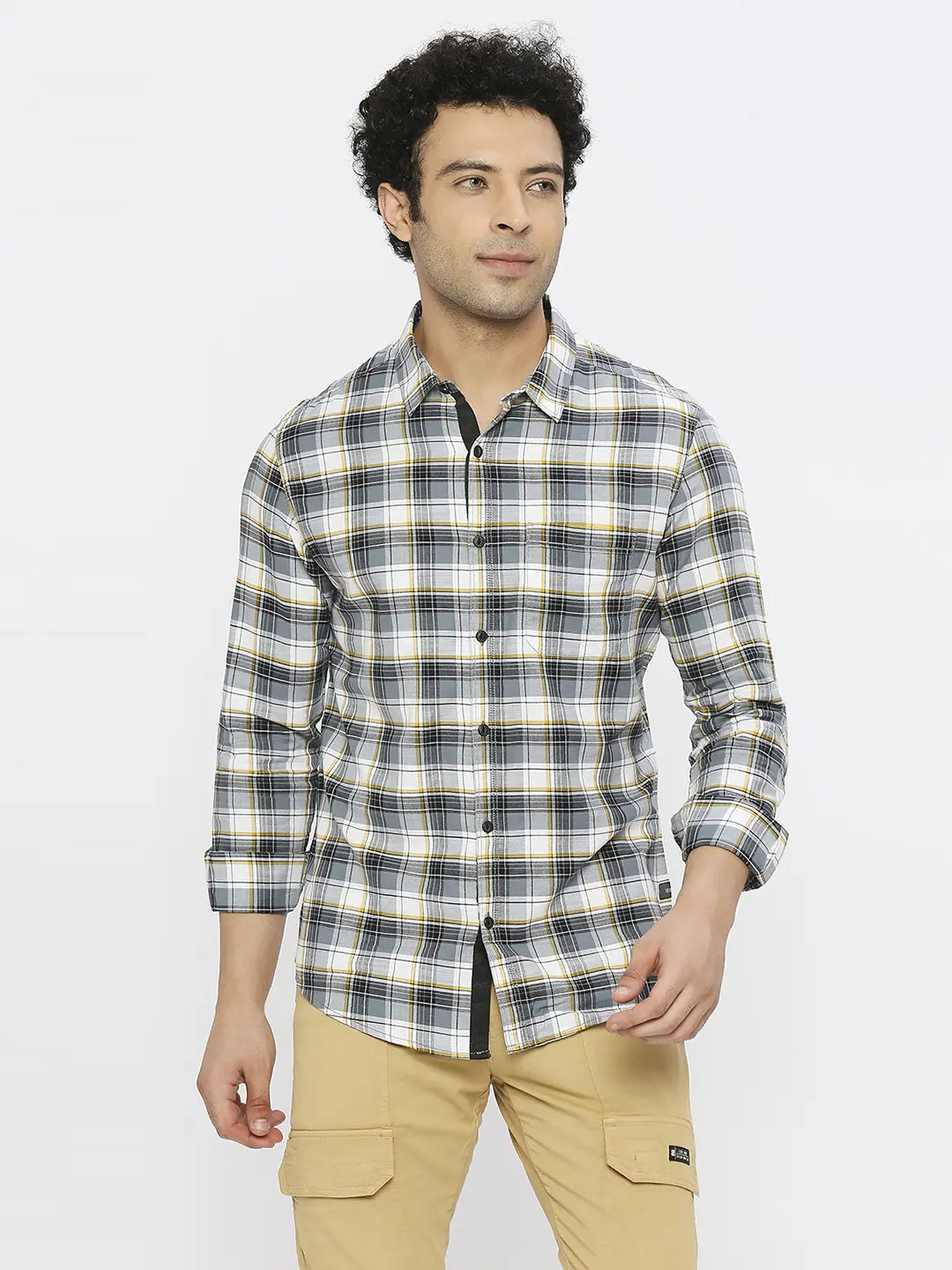 Spykar Mens Casual Shirt F/S Mshcs1Bc167 Grey