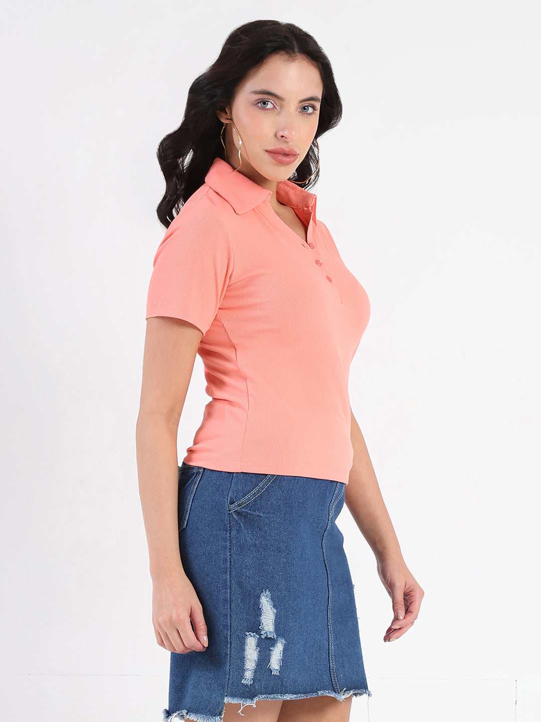 Madame Ladies Western Top H/S M5S11005 007 Carrot