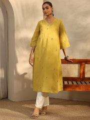 Libas Embroidered Chanderi Cotton A-Line Kurta-43107XXL