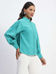 Madame Ladies Western Top H/S M4S18108 014 Green