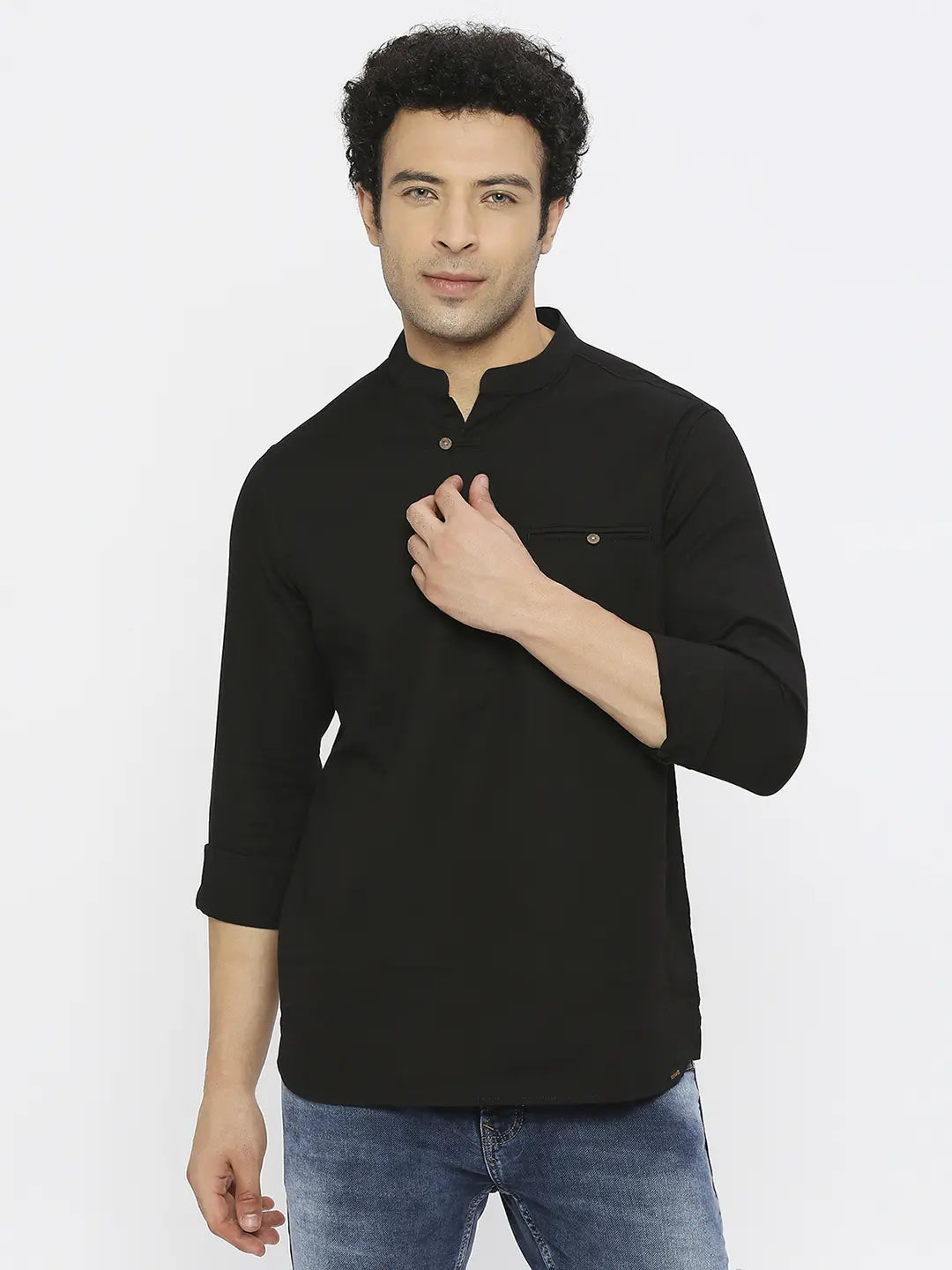 Spykar Mens Casual Shirt F/S Mkuss1Bc347 Black
