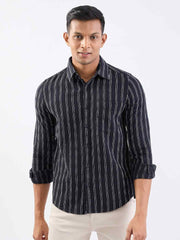 SPYKAR MENS CASUAL SHIRT F/S MSHST2BE037 JET BLACK