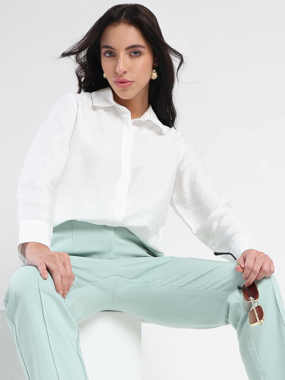 Madame Ladies Western Top H/S M5S18263 040 White