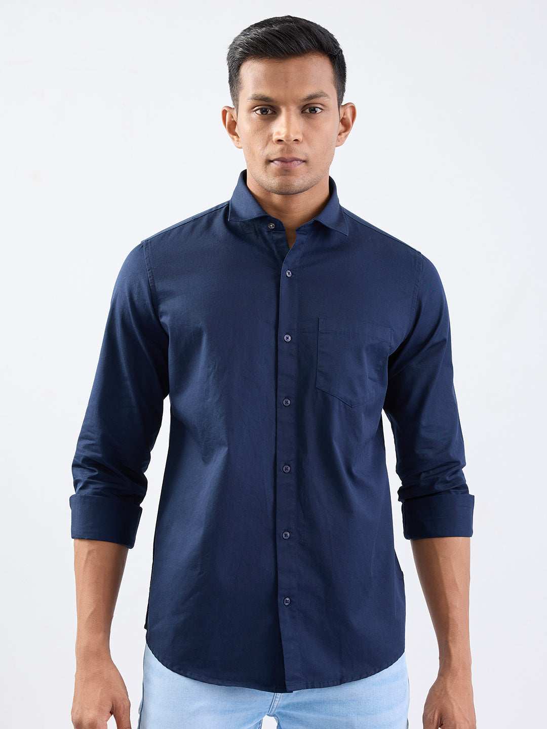 SPYKAR MENS CASUAL SHIRT F/S MSHSOS2BE276 NAVY BLUE